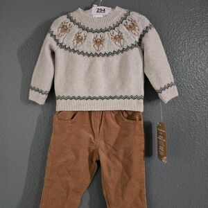 Tommy Bahama Boys Two Piece Corduroy Pants Deer Sweater NWT